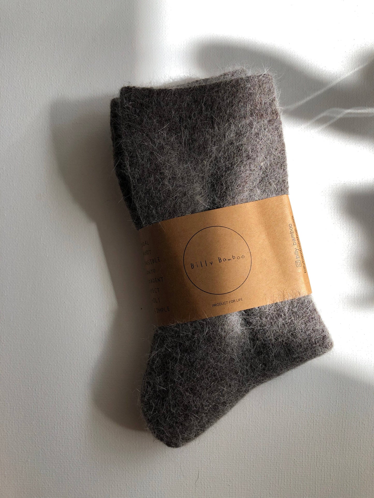 FLUFFY ANGORA SOCKS - neutral