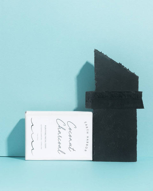 COCONUT CHARCOAL Facial Soap: Superfood Spirulina +Fruit Oil