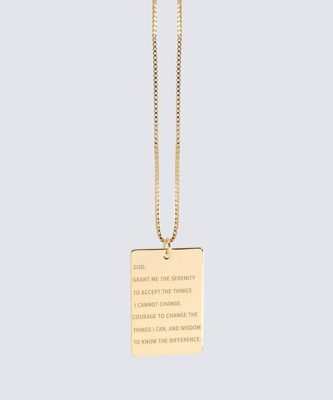 Serenity Prayer Pendant Necklace