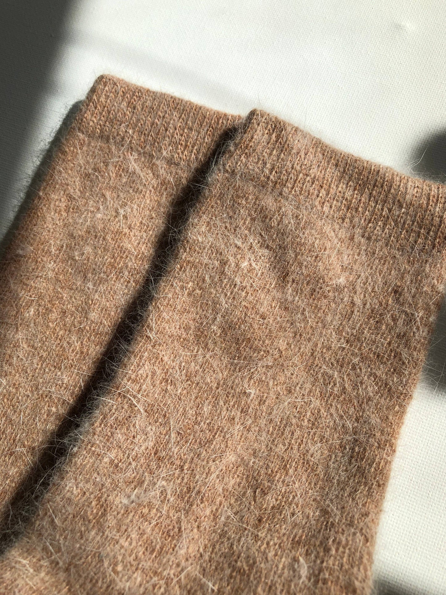 FLUFFY ANGORA SOCKS - neutral