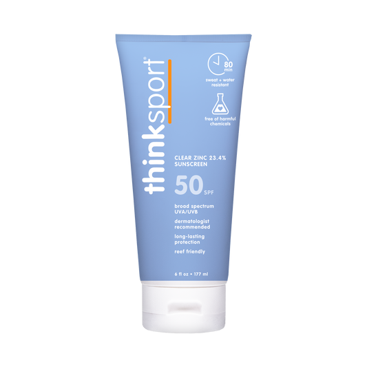 Think Sport SPF 50 Clear Zinc Sunscreen (6oz), EWG Verified