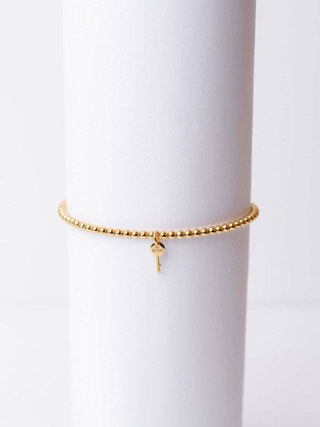 Metallic Bead Mini Key Bracelet