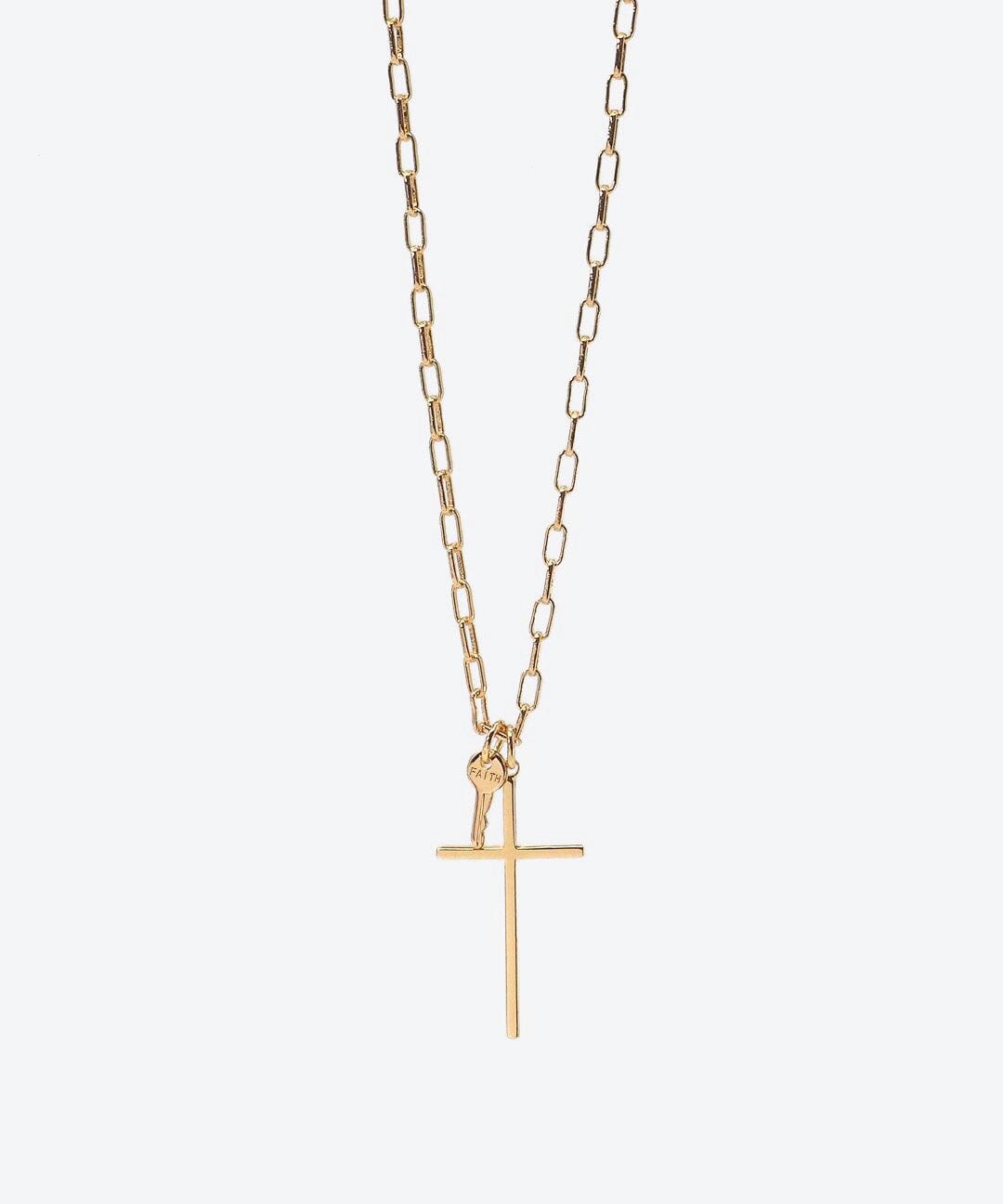Cross and Mini Key Necklace