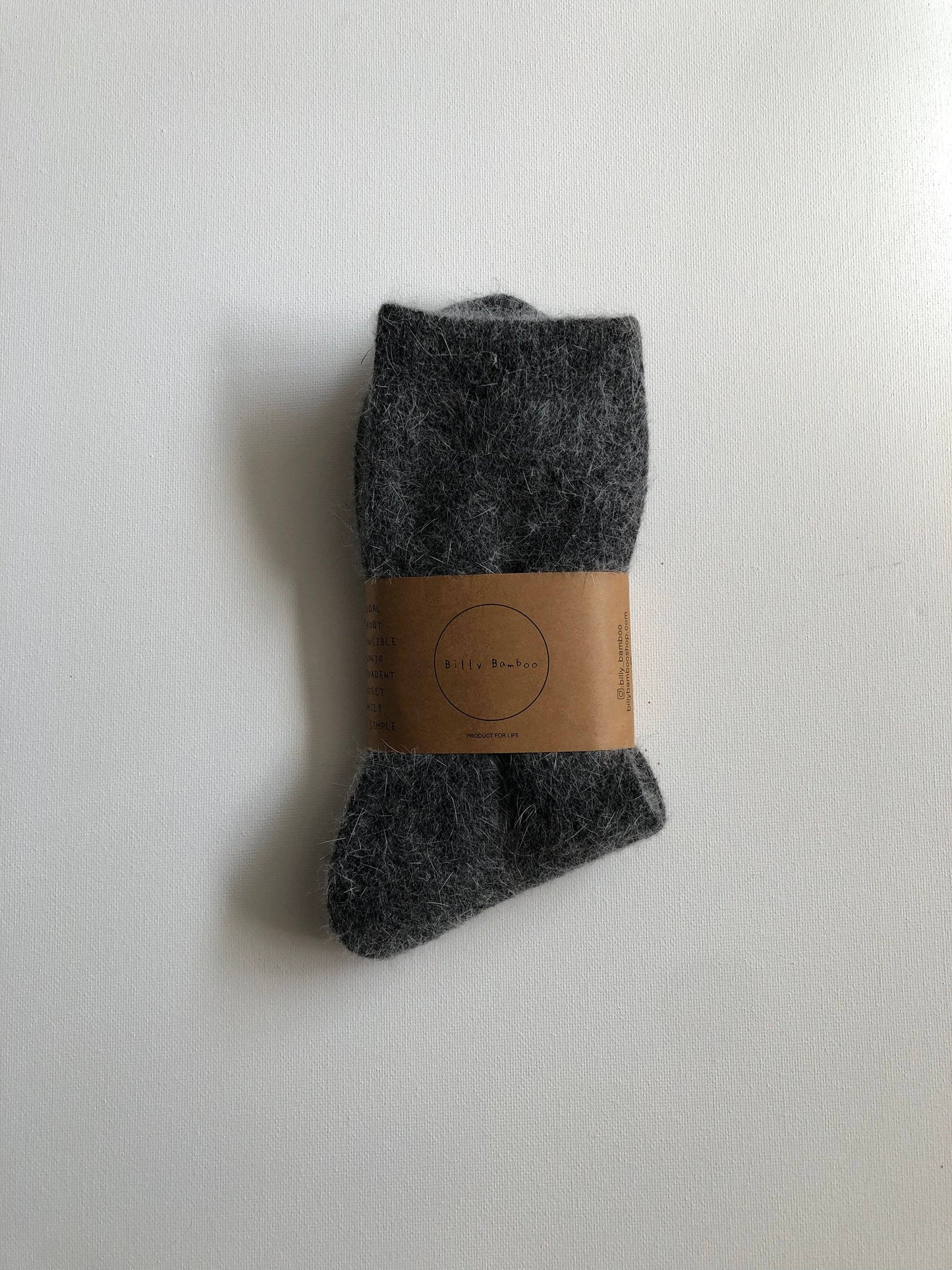 FLUFFY ANGORA SOCKS - neutral