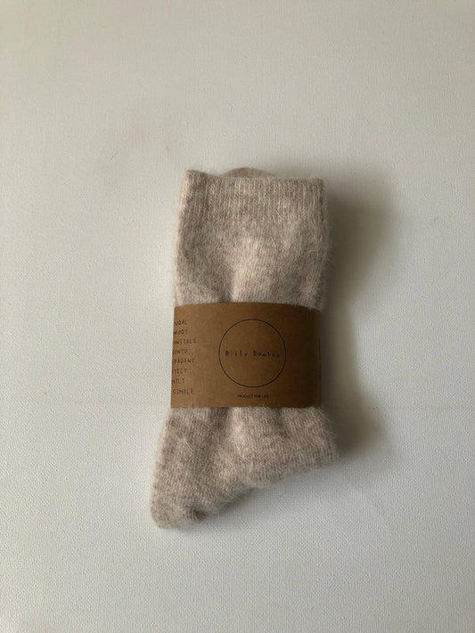FLUFFY ANGORA SOCKS - neutral