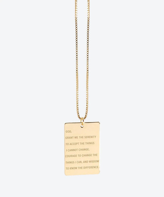 Serenity Prayer Pendant Necklace