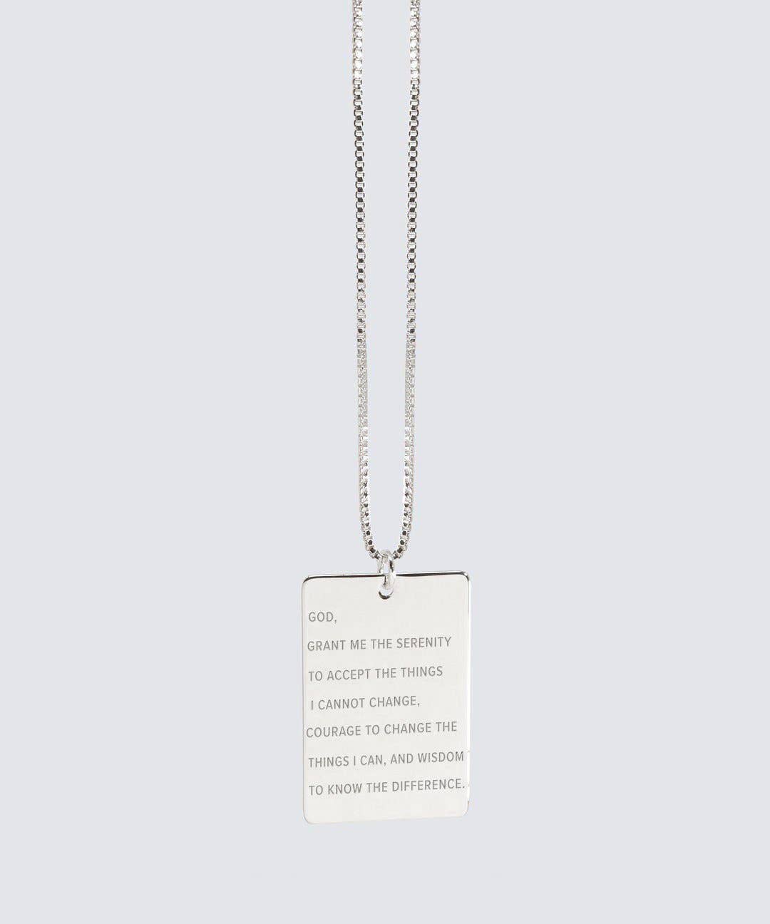 Serenity Prayer Pendant Necklace