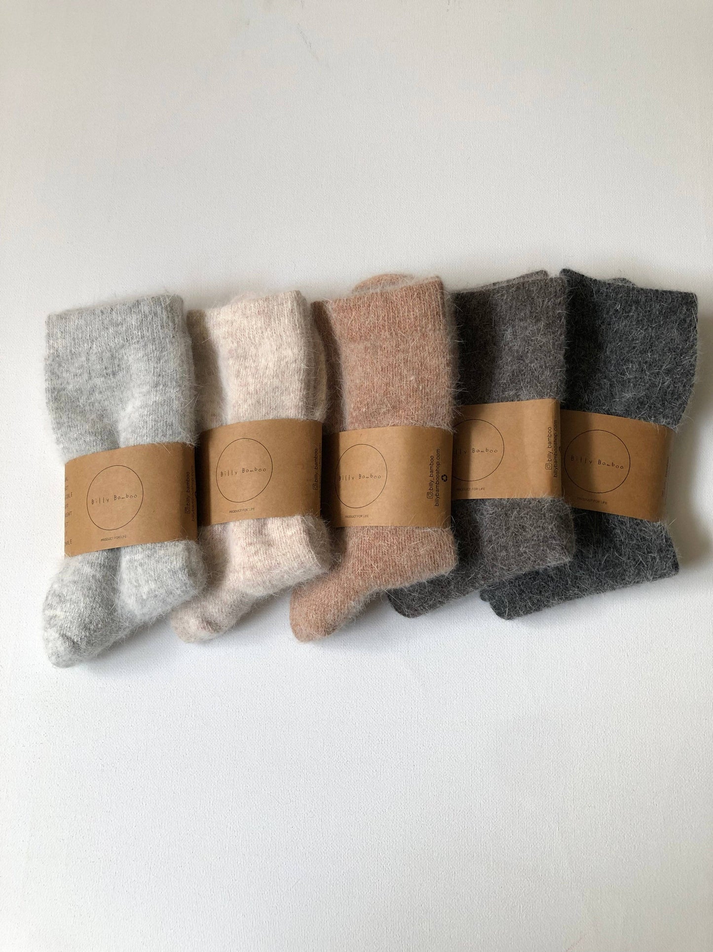 FLUFFY ANGORA SOCKS - neutral