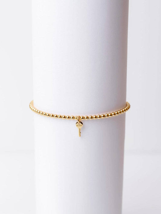 Metallic Bead Mini Key Bracelet