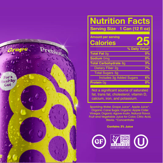 Poppi Prebiotic Soda, Grape, 12oz