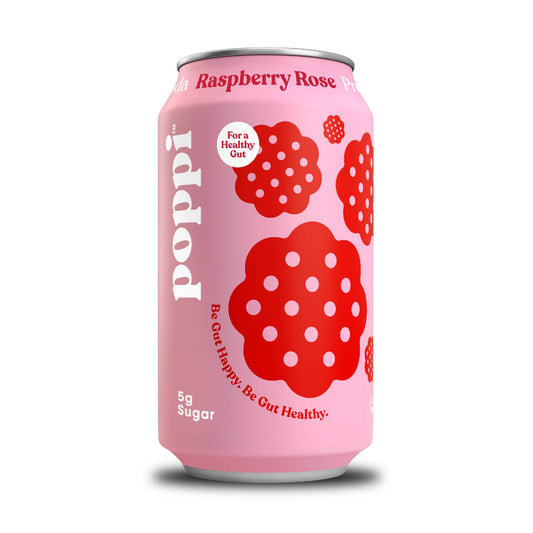Poppi Prebiotic Soda, Raspberry Rose, 12oz