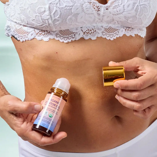 Organic Castor Oil Roll-On with Rose Quartz 1.7oz (50ml) (case of 3)