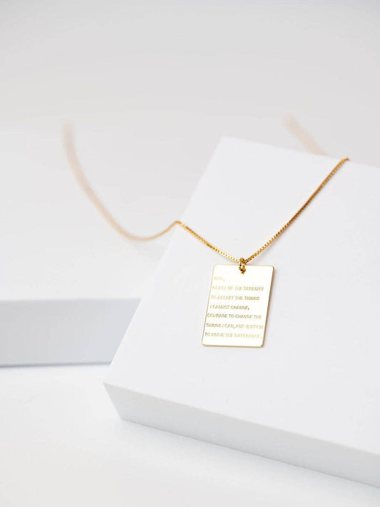 Serenity Prayer Pendant Necklace